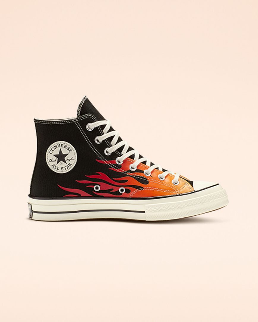 Pánské Boty Vysoké Converse Chuck 70 Archive Print Černé Červené | CZ RVQH03